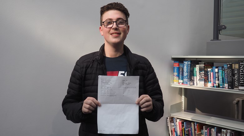 Ashington Academy A level results day 2019 - Lewis Shotton